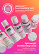 K18 hair care products with ressilicore heat-shielding technology on a pink background
